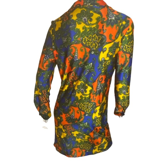 Vintage 70s Mod Floral Paisley Midi Dress - Picture 6 of 14